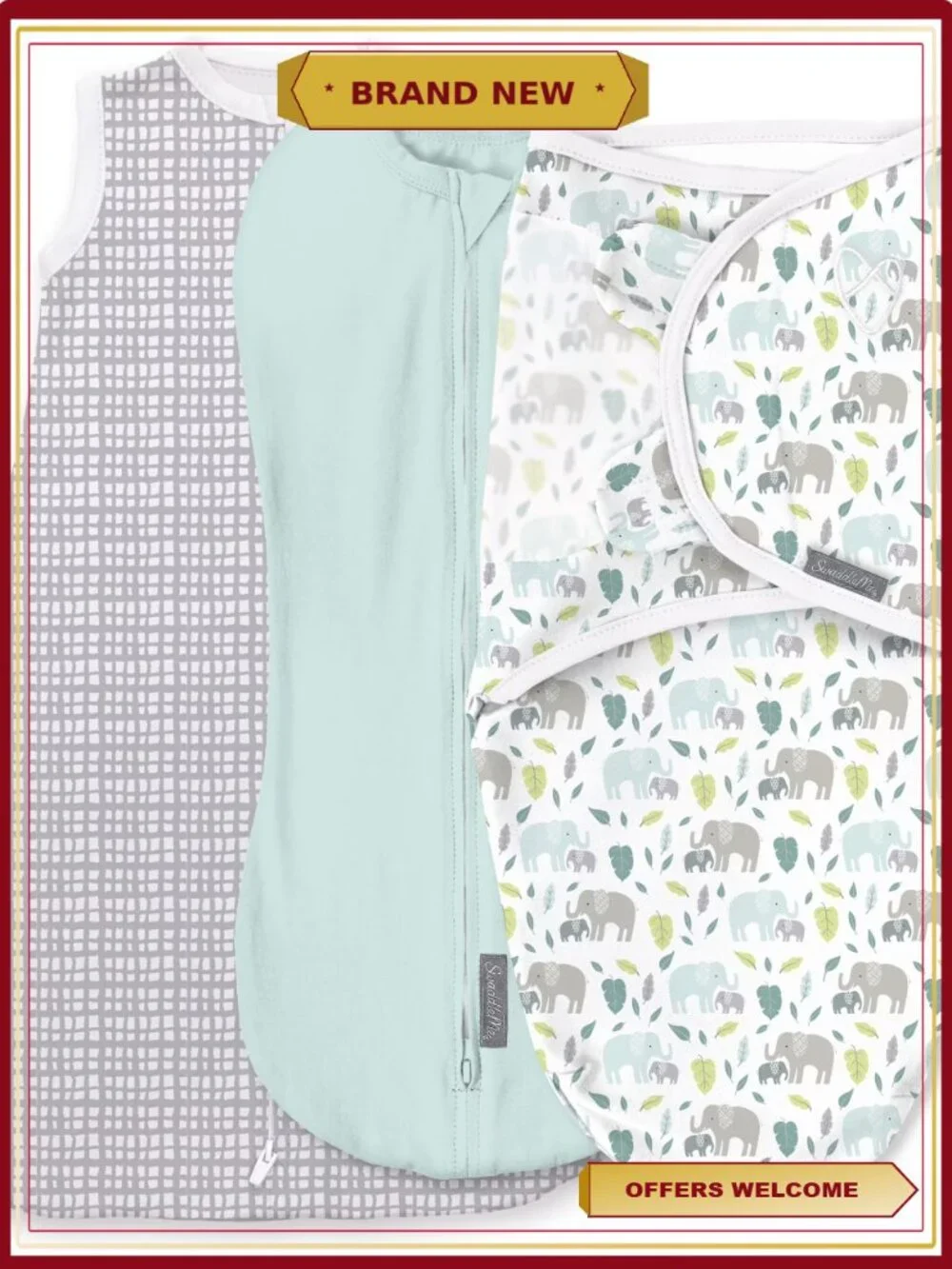 SwaddleMe Baby Swaddle Set 3-Pack Sizes 0-3 Months Original Pod Night Sack
